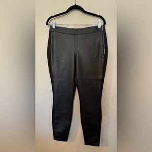 White House Black Market Black Skinny Leather Front Pants